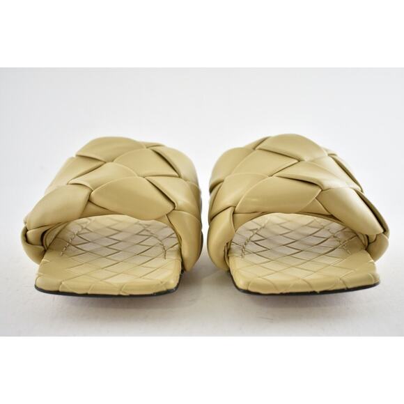 Bottega Veneta Lido Flat Slides Cane Sugar Beige Intrecciato Leather Sandal 38 - Picture 6 of 13